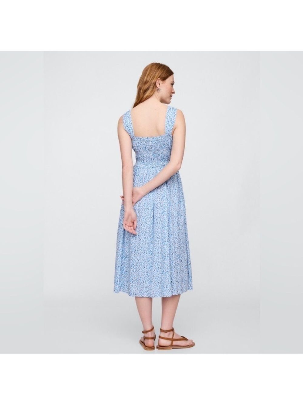 Gap Ditsy Floral Smocked Summer Vacation Maxi Dress Wedding Guest NWT XL - Picture 2 of 7